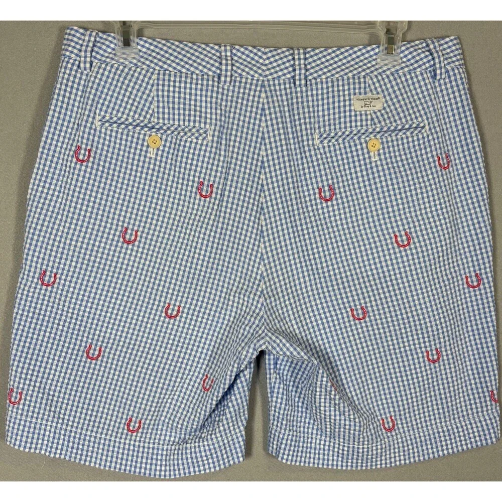Vineyard Vines For Kentucky Derby Shorts Mens 36 Blue Striped Seersucker